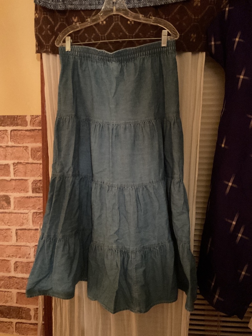 Denim tiered skirt